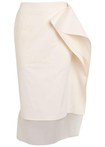 Lilac cotton-poplin midi skirt by VORANIDA