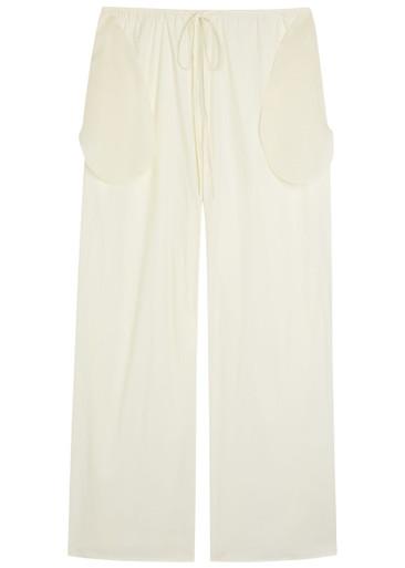 Tracey wide-leg cotton-blend poplin trousers by VORANIDA