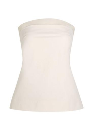 Tyla strapless cotton-poplin top by VORANIDA