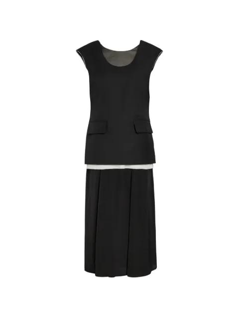 flap-pocket midi dress by VORANIDA