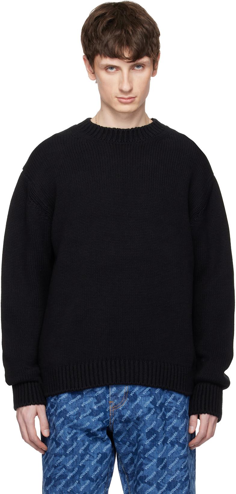 Black Knit Crewneck by VOWELS