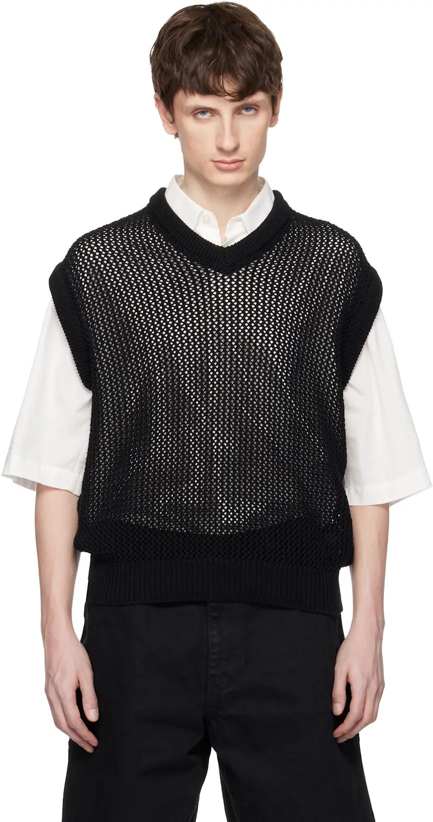 Black Knitted Vest by VOWELS