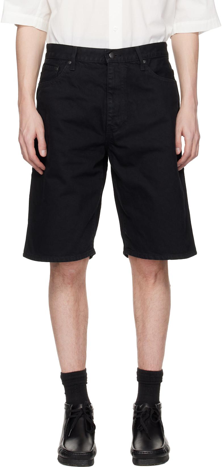 Black Overdyed Painter Shorts by VOWELS