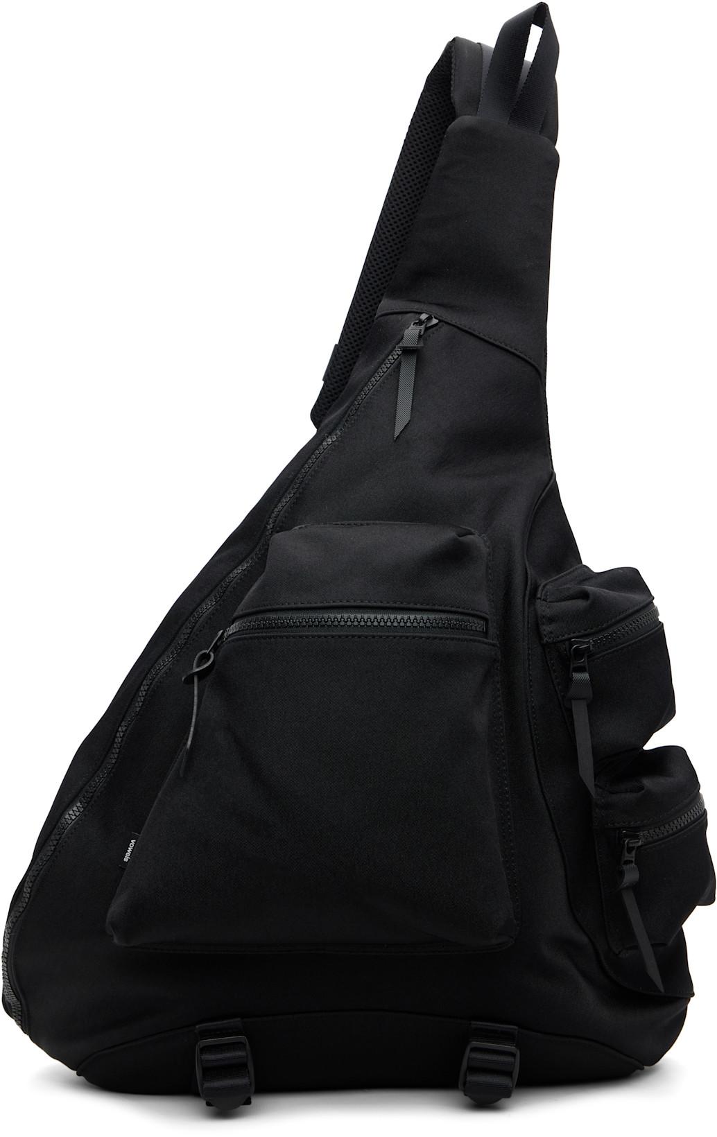 Black Shoulder Messenger Bag by VOWELS
