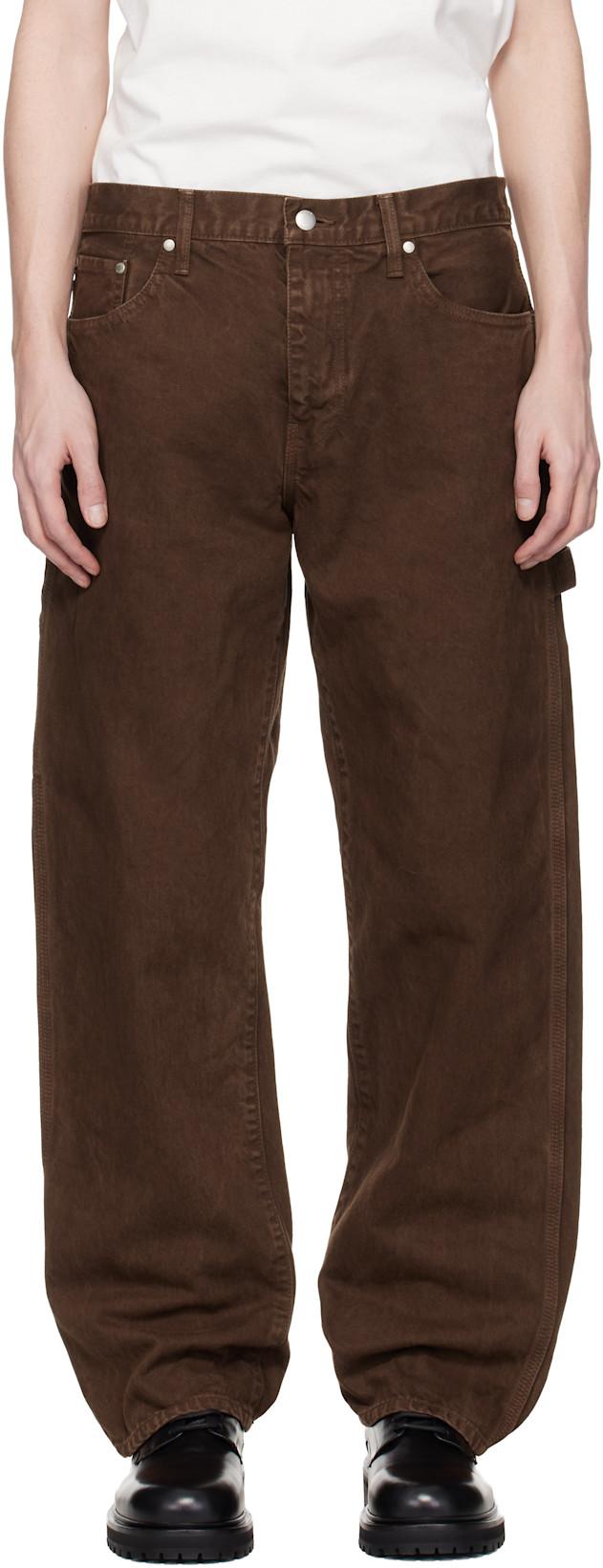 Brown Overdyed Painter Jeans by VOWELS