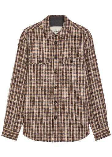 Checked wool and mohair-blend overshirt by VOWELS