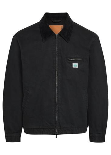 Corduroy-trimmed denim jacket by VOWELS