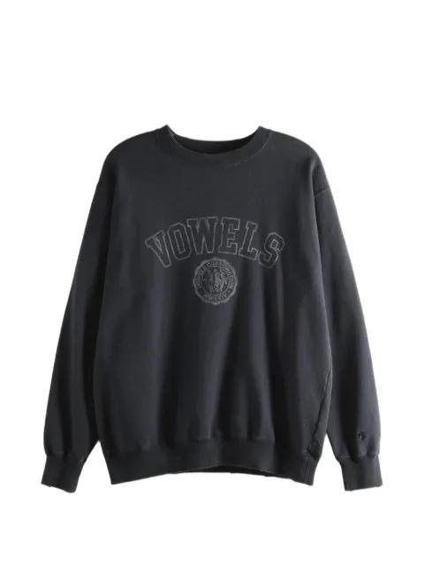 Faded Collegiate logo-print sweater by VOWELS