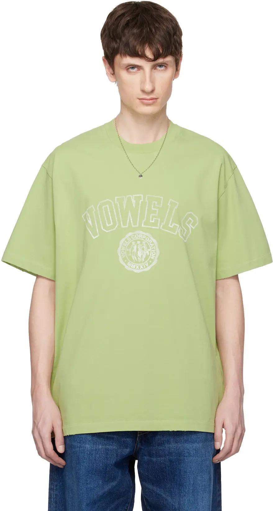 Green Faded Collegiate T-shirt by VOWELS