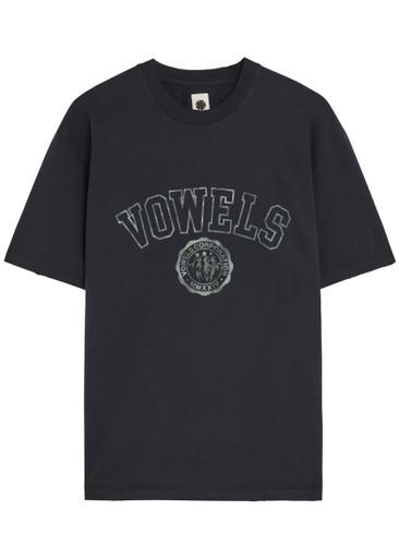 Logo-print distressed cotton T-shirt by VOWELS