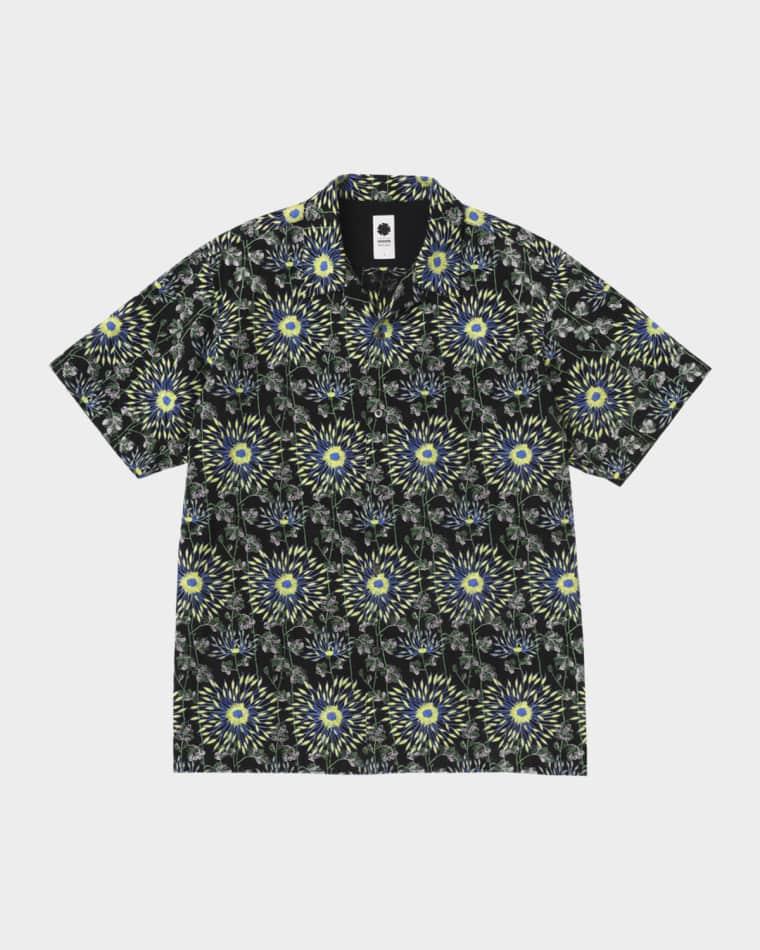 Men's Cotton Firework Floral Short-Sleeve Shirt by VOWELS