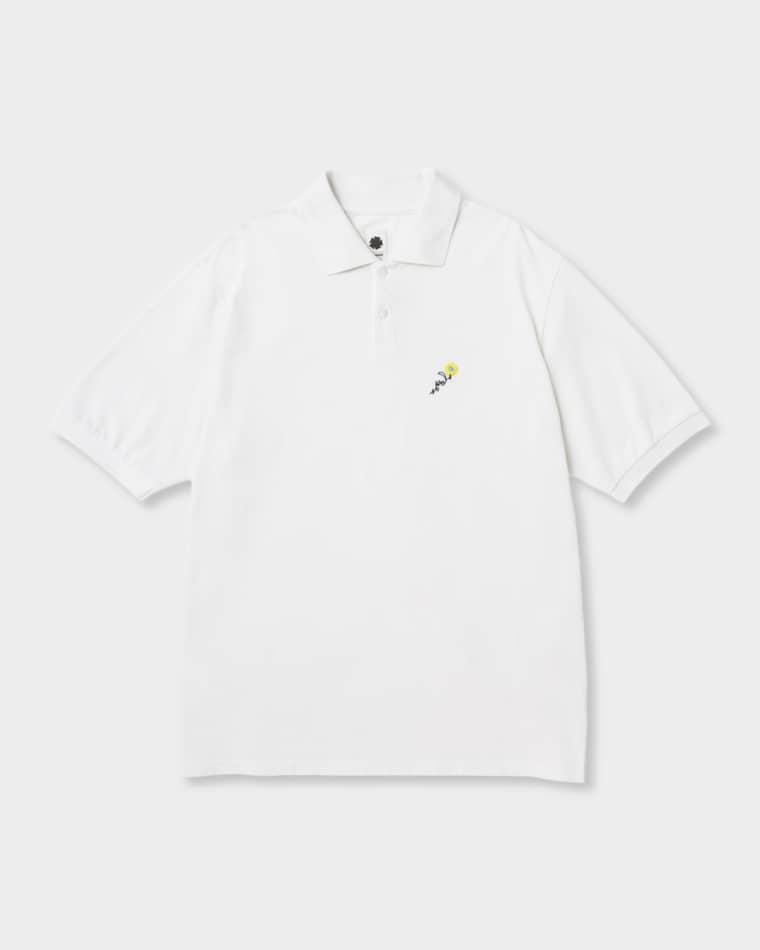 Men's Cotton Pique Floral Embroidered Polo Shirt by VOWELS