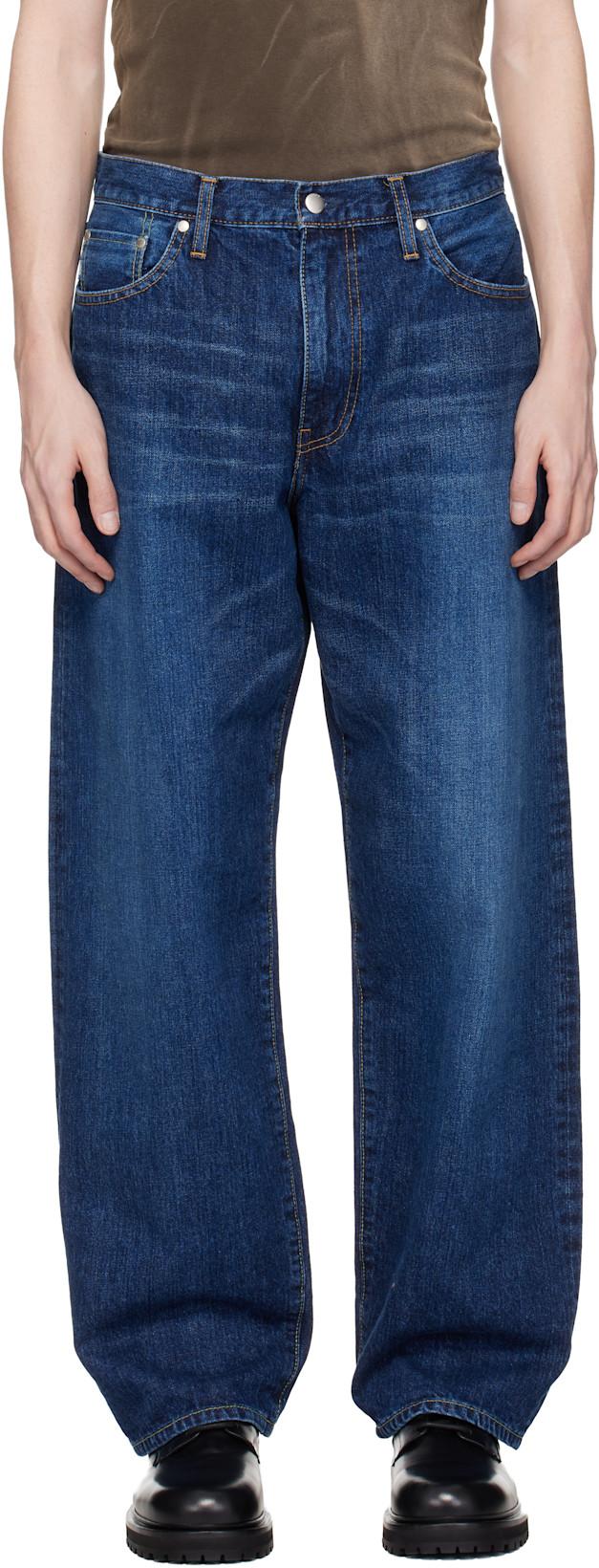Navy Baggy Denim Jeans by VOWELS
