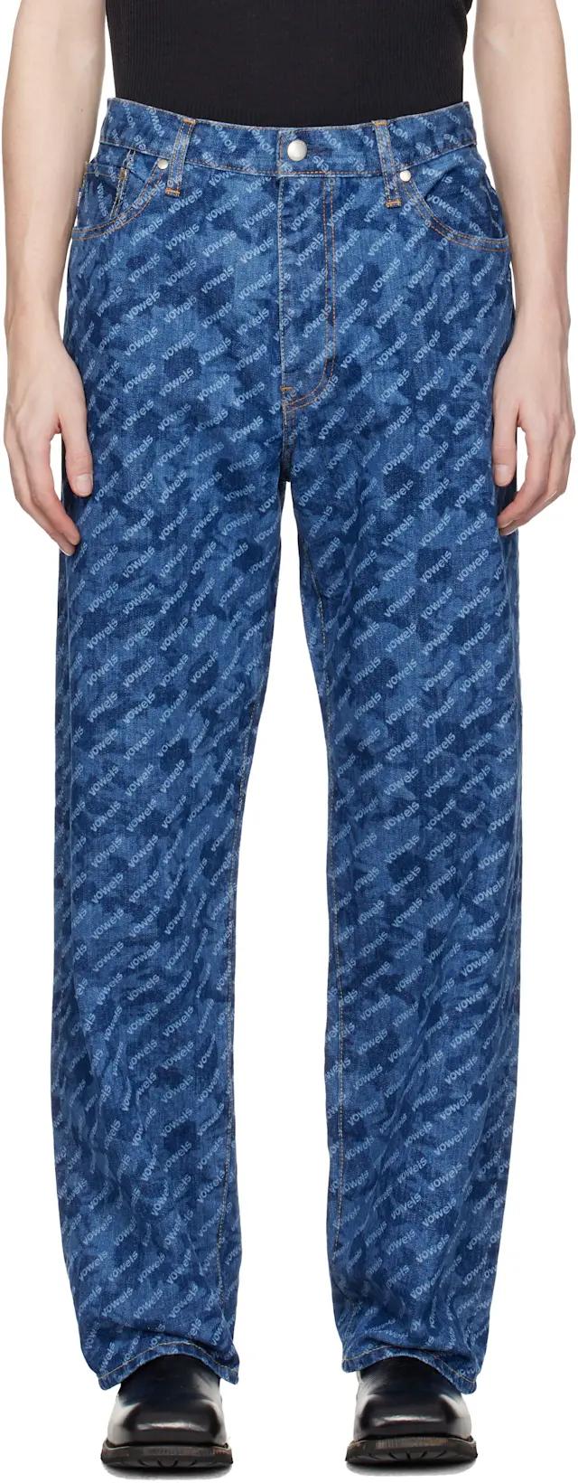Navy Baggy Denim Jeans by VOWELS