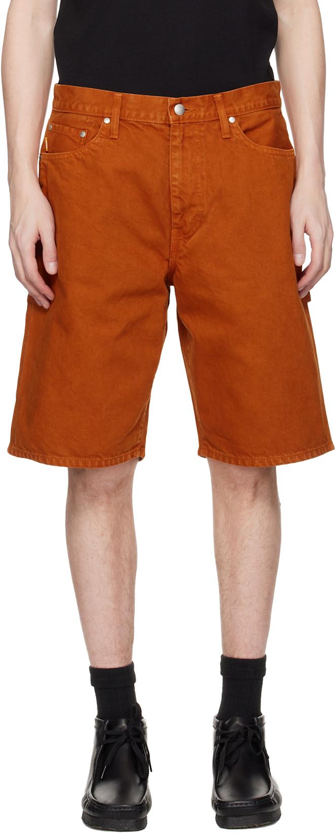Orange Overdyed Painter Shorts by VOWELS