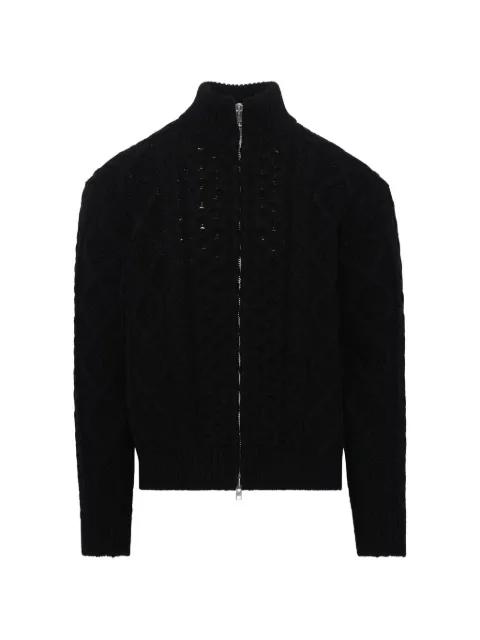 cable-knit zip-up sweater by VOWELS