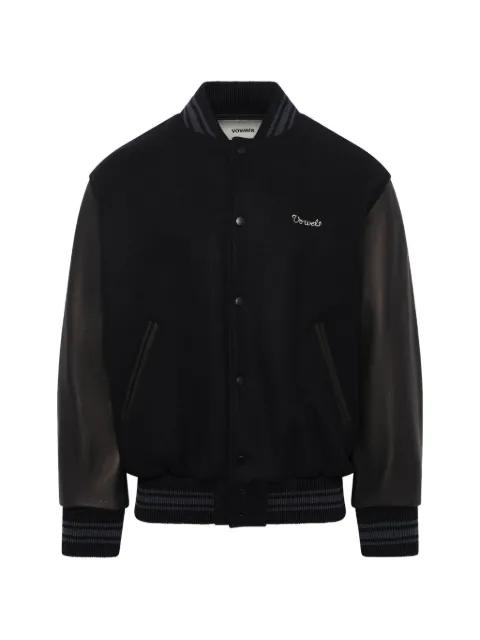 logo-embroidered wool varsity jacket by VOWELS