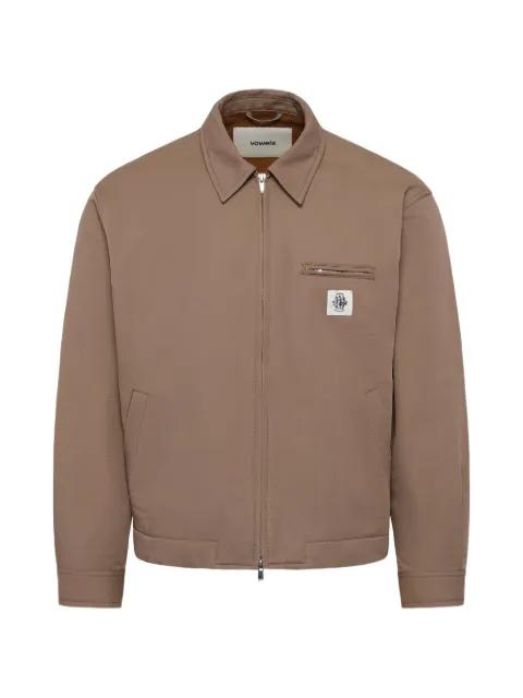 logo-patch zip-up jacket by VOWELS