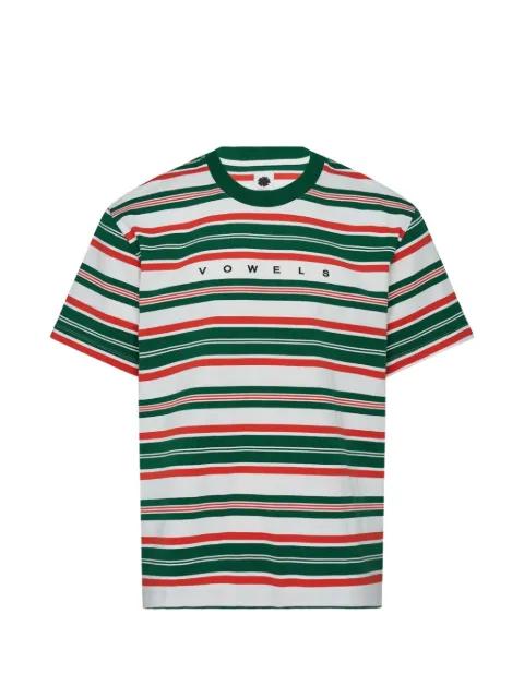 striped logo-detail T-shirt by VOWELS