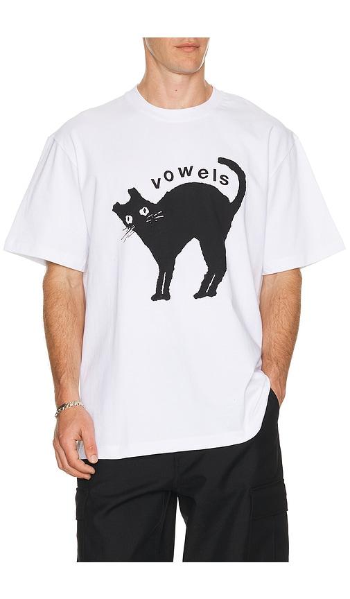 vowels Kitty Tee in White by VOWELS