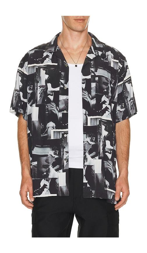 vowels Printed Still Shirt in Black by VOWELS