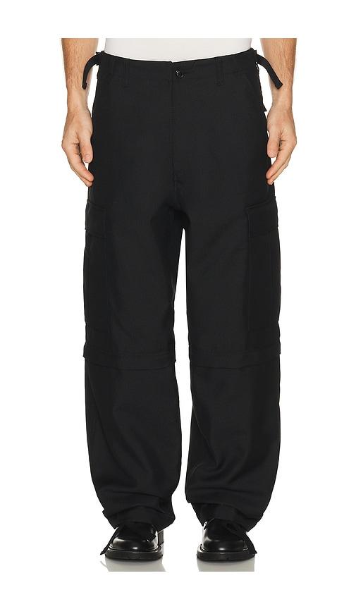 vowels Zip Off Cargo Pants in Black by VOWELS