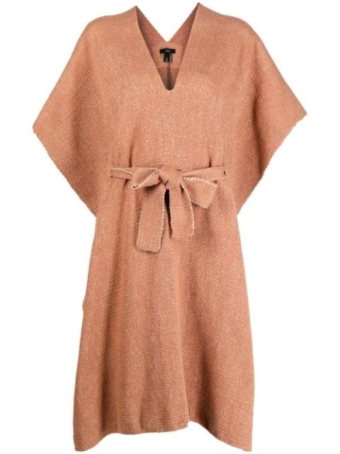 Solid tied-waist kaftan by VOZ