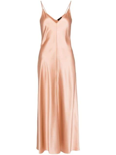 V-neck slip silk dress by VOZ