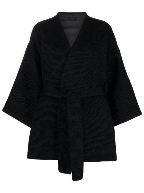 belted wide-sleeve jacket by VOZ