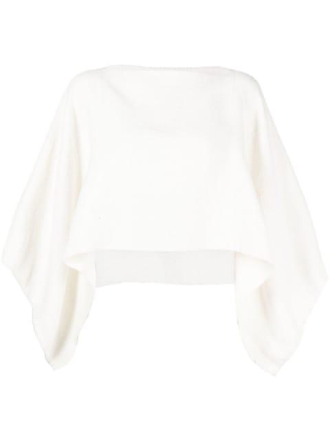 cropped long-sleeved cape top by VOZ