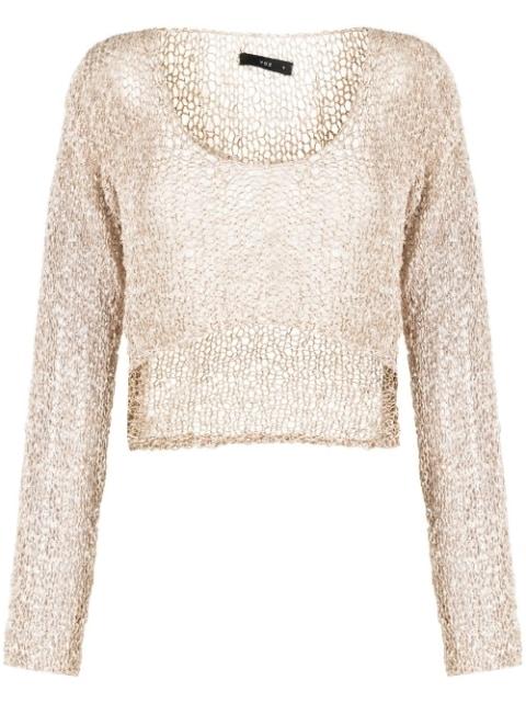 cropped loose-knit jumper by VOZ