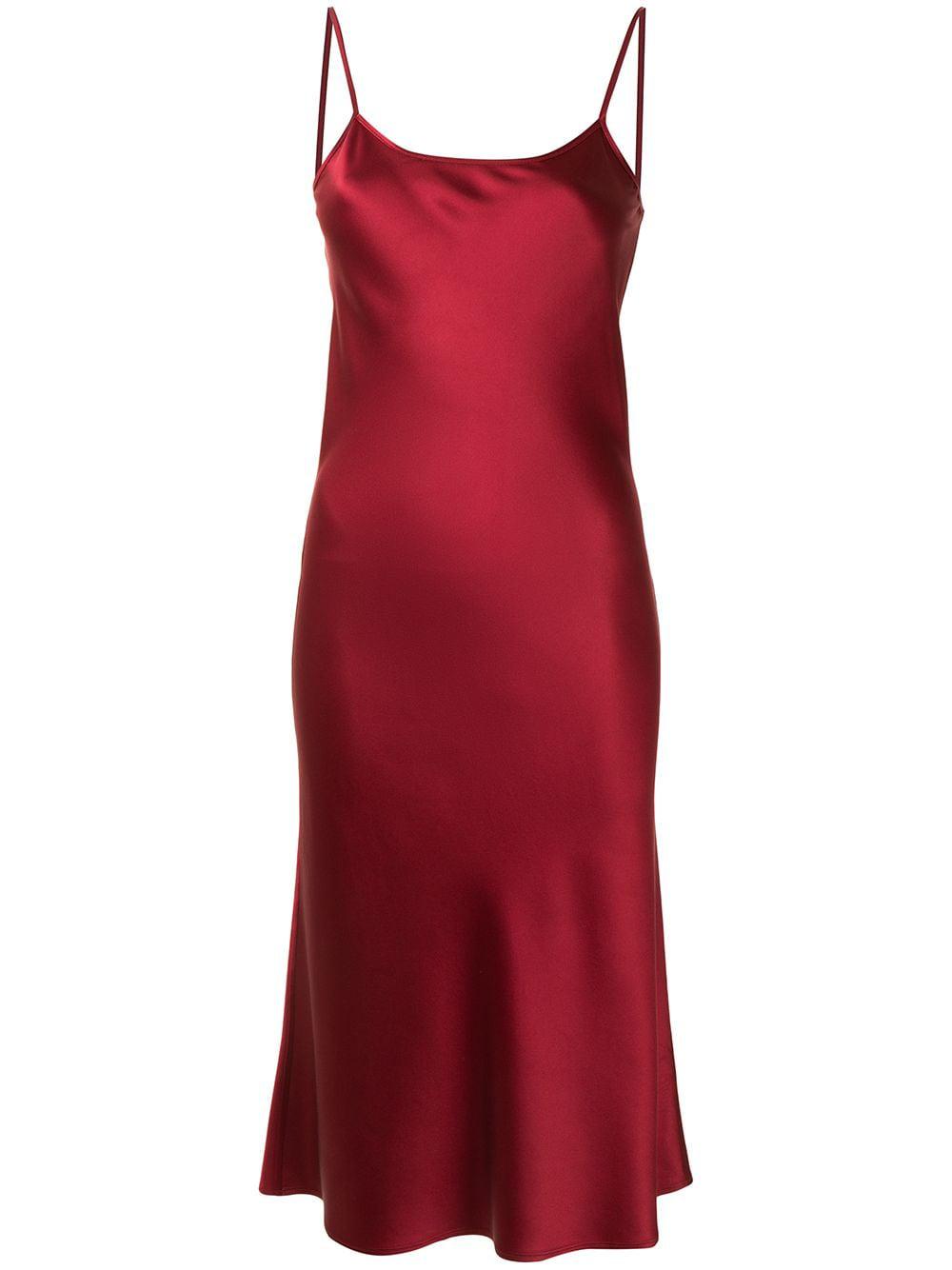 midi silk slip dress by VOZ