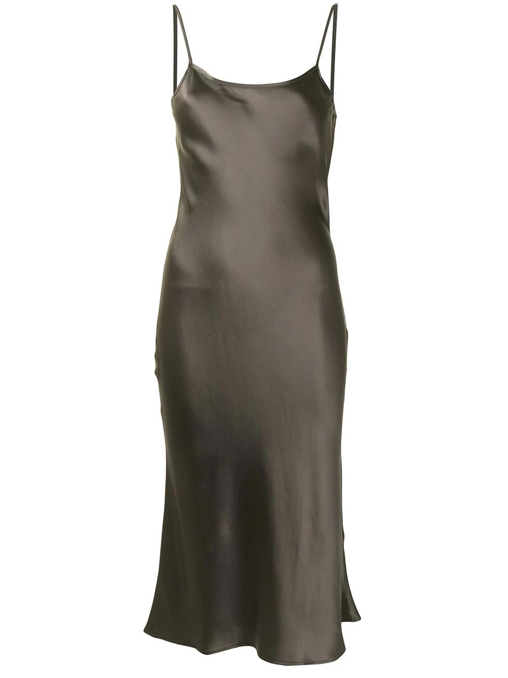 midi silk slip dress by VOZ