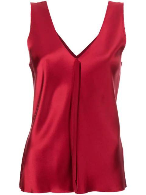 silk raw-edge tank top by VOZ