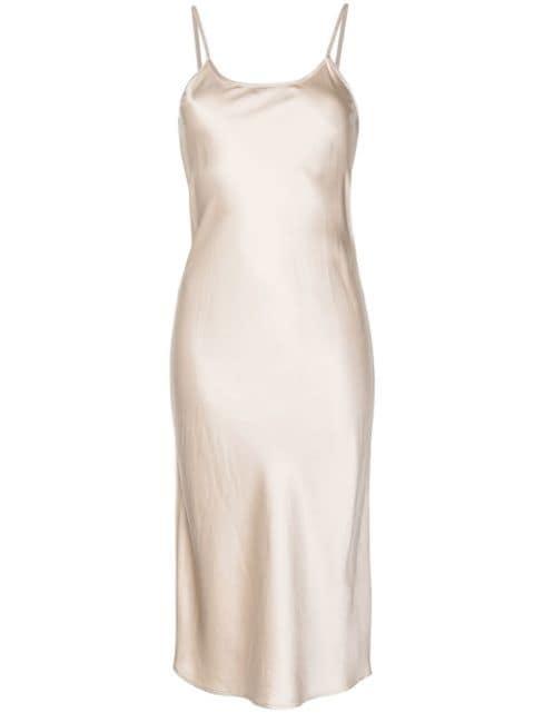 silk-satin midi slip dress by VOZ