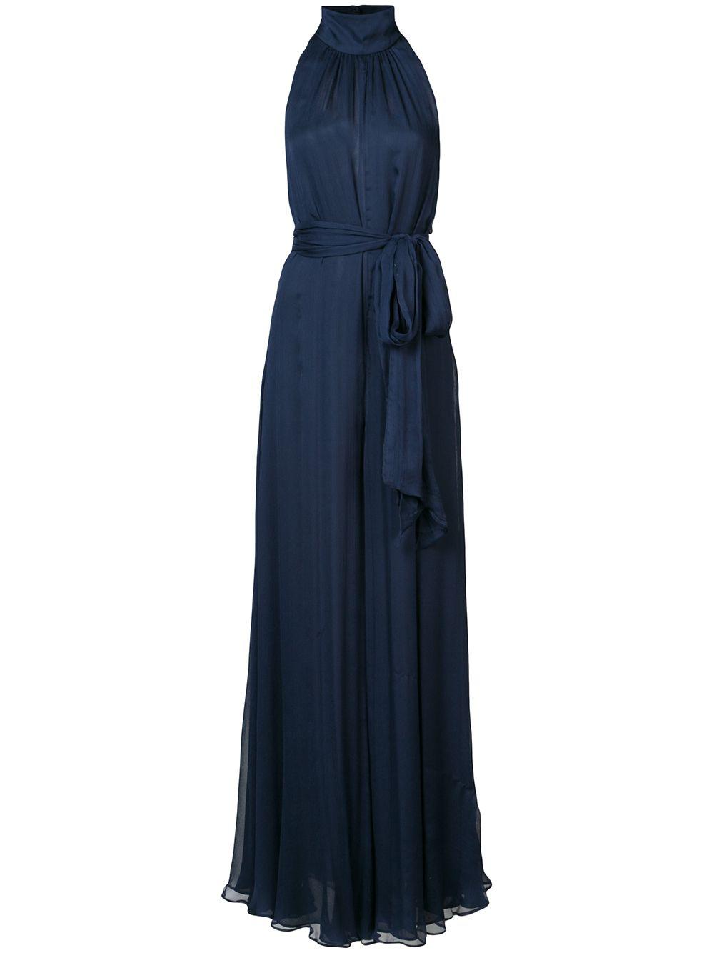tie waist draped jumpsuit by VOZ