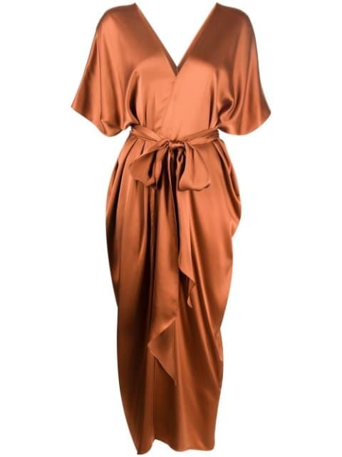 tied-waist kaftan dress by VOZ