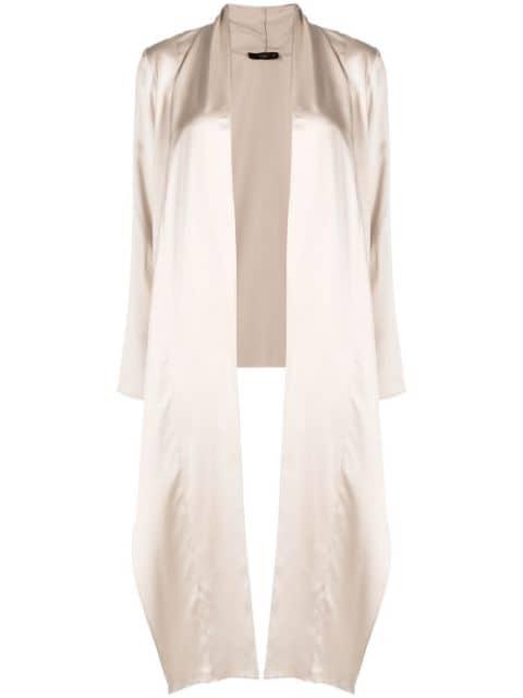 wrap-style satin blouse by VOZ