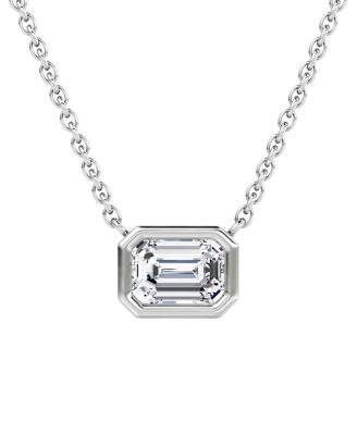 Bezel Solitaire Necklace in 14K Gold by VRAI