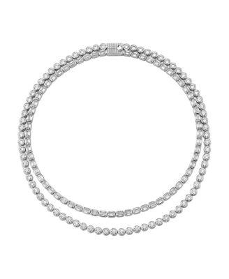 Celestial Double Strand Tennis Necklace in 14K White Gold by VRAI