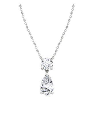 Signature Duo Drop Necklace in 14K White Gold by VRAI