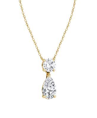 Signature Duo Drop Necklace in 14K White Gold by VRAI