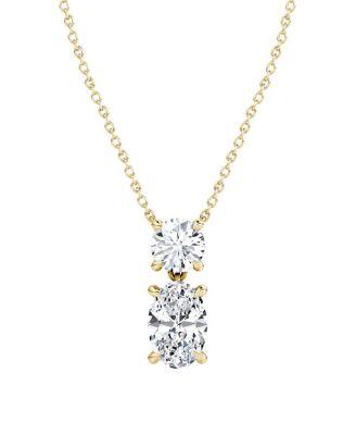 Signature Duo Drop Necklace in 14K White Gold by VRAI