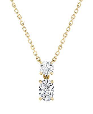 Signature Duo Drop Necklace in 14K White Gold by VRAI