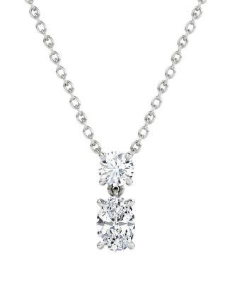 Signature Duo Drop Necklace in 14K White Gold by VRAI