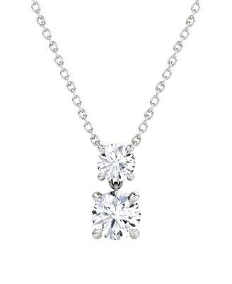 Signature Duo Drop Necklace in 14K White Gold by VRAI