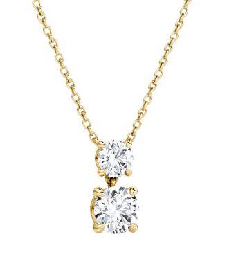 Signature Duo Drop Necklace in 14K White Gold by VRAI
