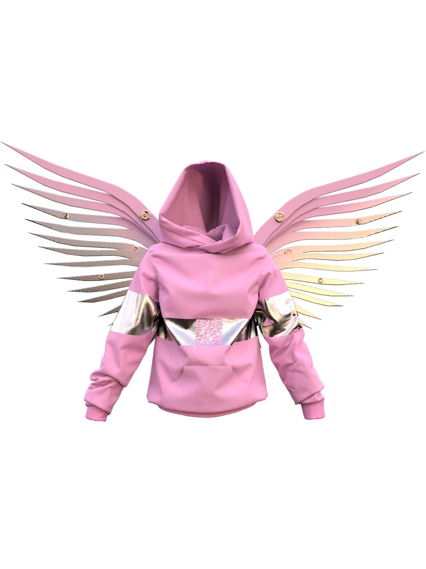 Pink-silver hoodie (man) by VSD COUTURE