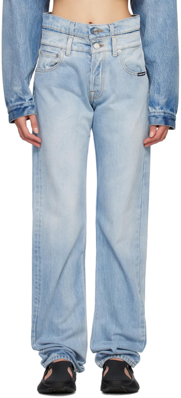 Blue Double Waist Jeans by VTMNTS