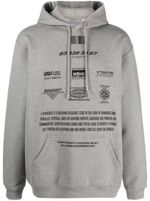 Movie Barcode Definition cotton hoodie by VTMNTS